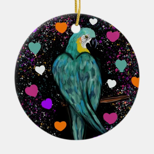 FEESTPAPEGAAIEN KERAMISCH ORNAMENT (Voorkant)