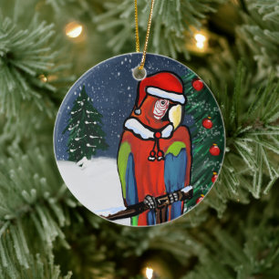 FEESTPAPEGAAIEN KERAMISCH ORNAMENT