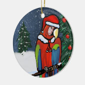 FEESTPAPEGAAIEN KERAMISCH ORNAMENT (Links)