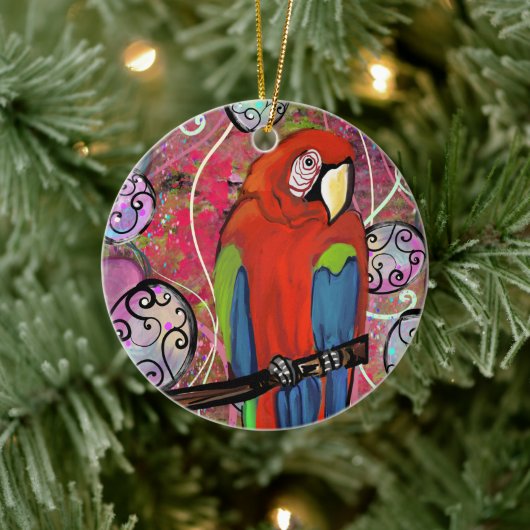FEESTPAPEGAAIEN KERAMISCH ORNAMENT (Boom)