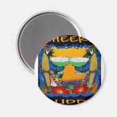 Feestpapegaaien Magneet (Voorkant / Achterkant)