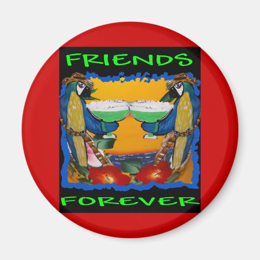 Feestpapegaaien Magneet (Voorkant)