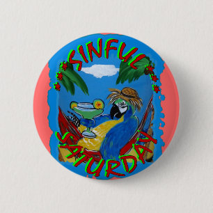 Feestpapegaaien Ronde Button 5,7 Cm