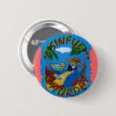 Feestpapegaaien Ronde Button 5,7 Cm (Voorkant /achterkant)