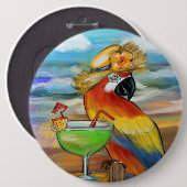 Feestpapegaaien Ronde Button 6,0 Cm (Voorkant /achterkant)