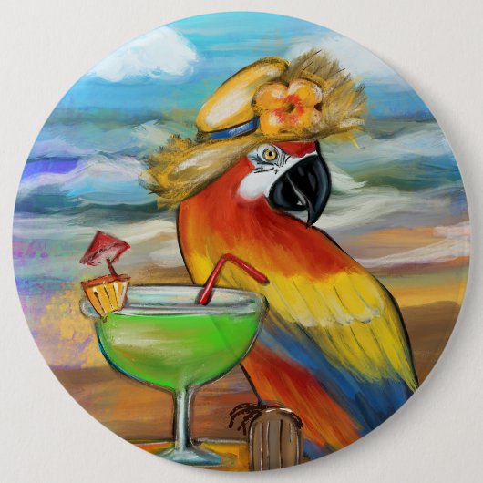 Feestpapegaaien Ronde Button 6,0 Cm (Voorkant)