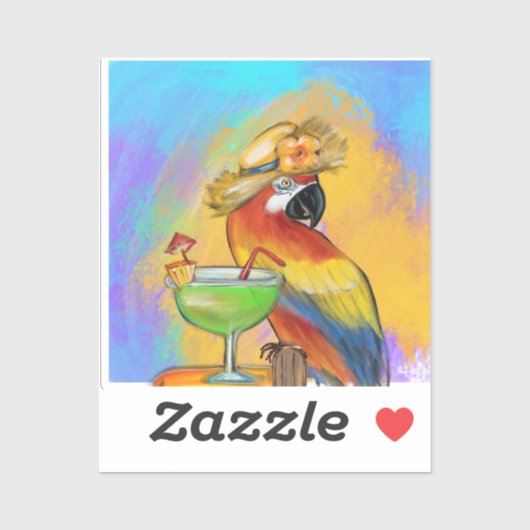 Feestpapegaaien Sticker (Vel)