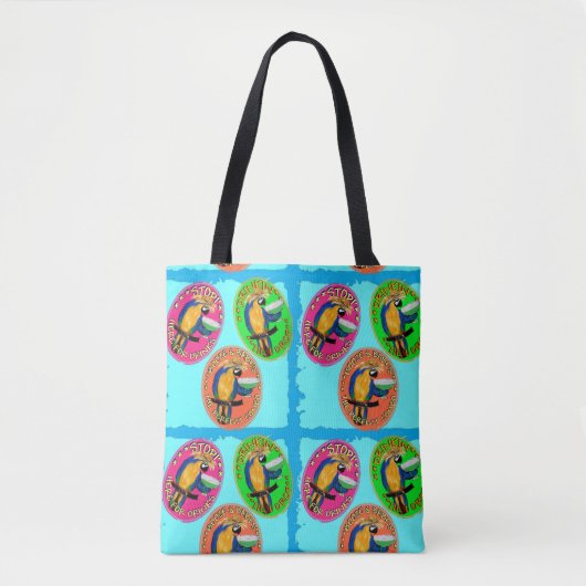 Feestpapegaaien Tote Bag (Voorkant)