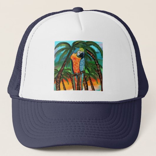 Feestpapegaaien trucker pet (Voorkant)