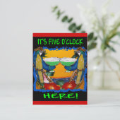 Feestpapegaaien Uitnodiging Briefkaart (Staand voorkant)
