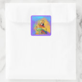 Feestpapegaaien Vierkante Sticker (Tas)