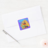 Feestpapegaaien Vierkante Sticker (Envelop)