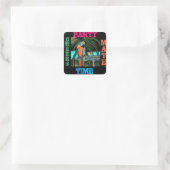 Feestpapegaaien Vierkante Sticker (Tas)