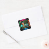 Feestpapegaaien Vierkante Sticker (Envelop)