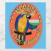 Feestpapegaaien Wijn Etiket (Enkel label)