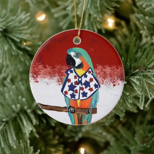FEESTPAPEGAIEN KERAMISCH ORNAMENT (Boom)