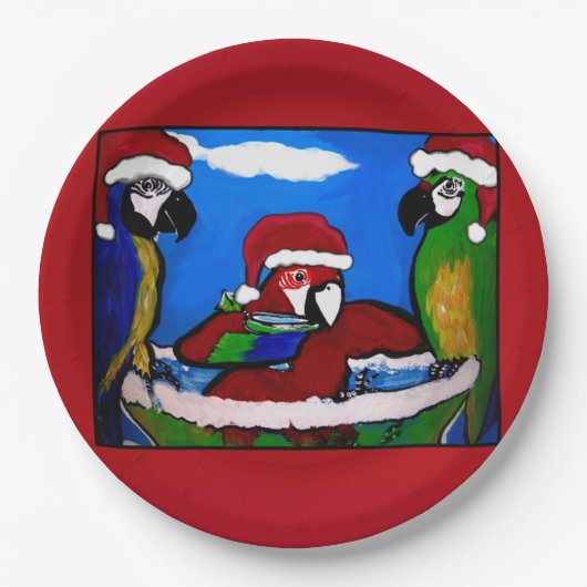FEESTPAPEGAIEN PAPIEREN BORDJE (Voorkant)