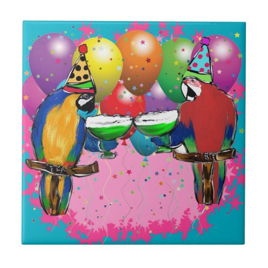 FEESTPAPEGAIEN TEGELTJE (Voorkant)