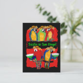 FEESTPAPEGAIEN UITNODIGING BRIEFKAART (Staand voorkant)