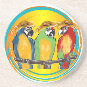 FEESTPAPEGAIEN ZANDSTEEN ONDERZETTER