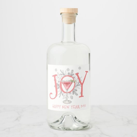Feestpartij 2023 in Joy New Year Likeurfles Etiket (Voorkant)