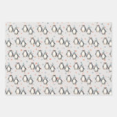 Feestpinguïns, waterverf, kinderverjaardag inpakpapier vel (Voorkant 2)