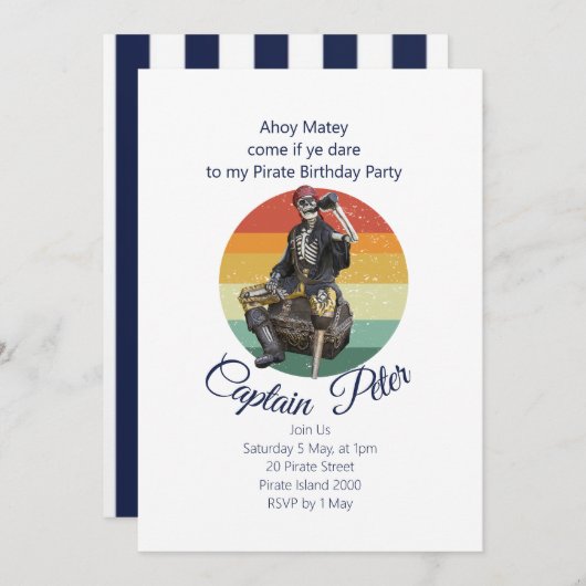 Feestpiraat Kaart (Voorkant / Achterkant)