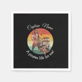 Feestpiraat zwarte servetten (Voorkant)