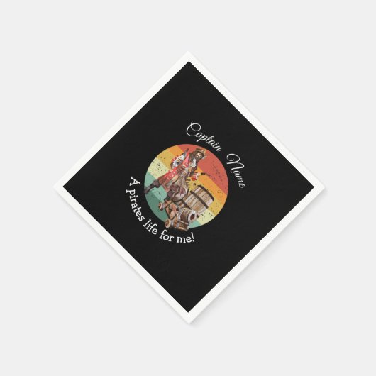 Feestpiraat zwarte servetten (Hoek)