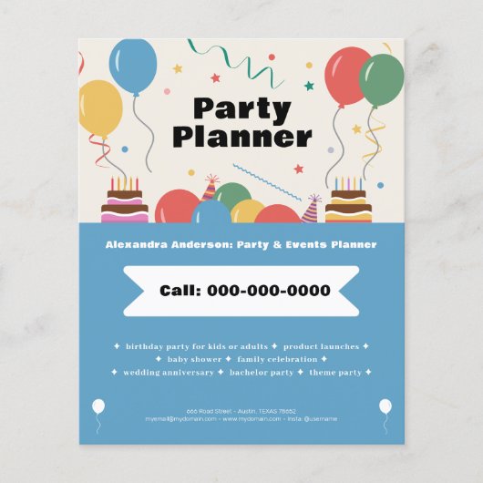 Feestplanner Flyer (Voorkant)