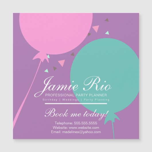 Feestplanner Verjaardagsplanning Ballon Magneet (Voorkant)