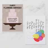 Feestplanning Visitekaartje (Voorkant / Achterkant)