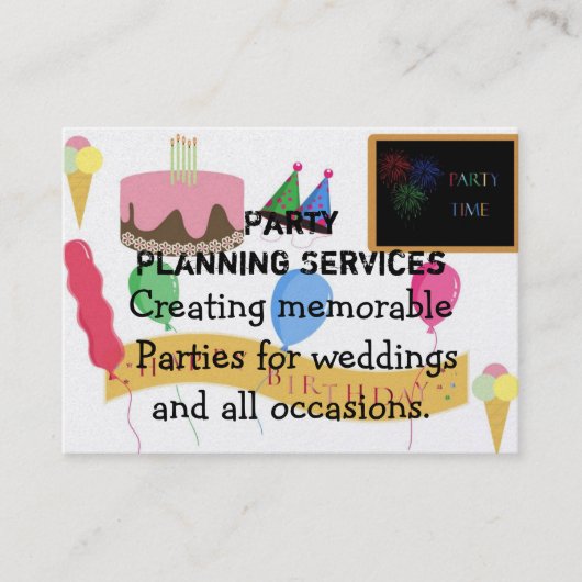 Feestplanning Visitekaartje (Voorkant)