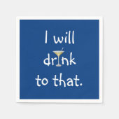 Feestplezier met Martini op blauw Servet (Voorkant)