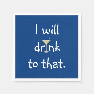 Feestplezier met Martini op blauw Servet