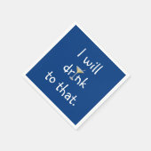 Feestplezier met Martini op blauw Servet (Hoek)