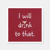 Feestplezier met Martini op rood Servet (Voorkant)