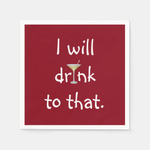 Feestplezier met Martini op rood Servet