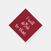 Feestplezier met Martini op rood Servet (Hoek)