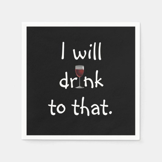 Feestplezier met rode wijn servet (Voorkant)