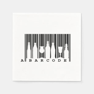Feestplezier: zwart-wit barcode (barcode), servet