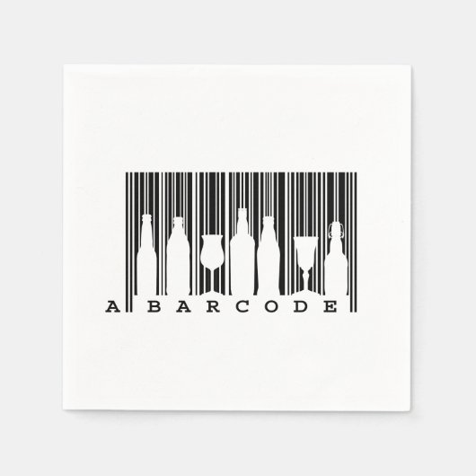 Feestplezier: zwart-wit barcode (barcode), servet (Voorkant)