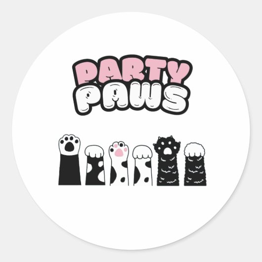 FEESTPOTEN RONDE STICKER (Voorkant)