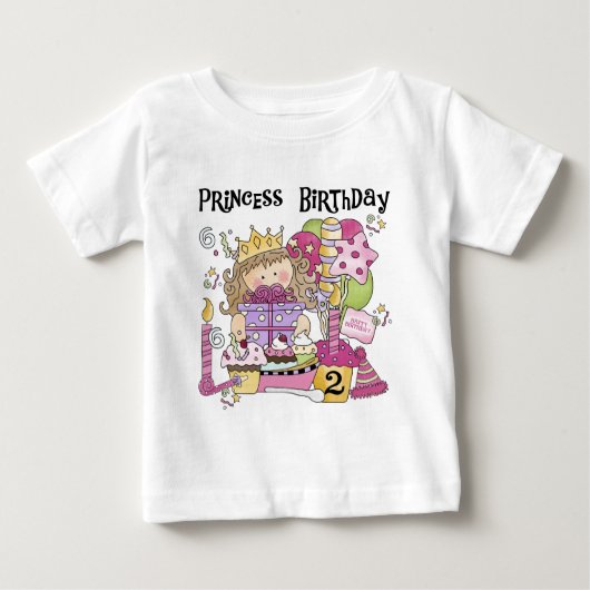 Feestprinses 2e Verjaardag Tshirts en geschenken (Voorkant)
