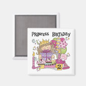 Feestprinses 2e Verjaardag Tshirts en geschenken Magneet (Voorkant / Achterkant)