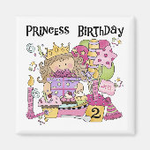 Feestprinses 2e Verjaardag Tshirts en geschenken Magneet (Voorkant)