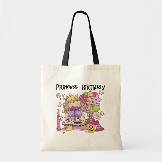 Feestprinses 2e Verjaardag Tshirts en geschenken Tote Bag (Voorkant)