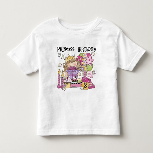 Feestprinses 3e verjaardag Tshirts en geschenken (Voorkant)
