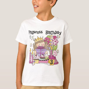 Feestprinses 3e verjaardag Tshirts en geschenken
