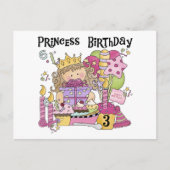 Feestprinses 3e verjaardag Tshirts en geschenken Briefkaart (Voorkant)